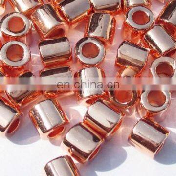 Metallic Plated Acrylic Beads, Copper Coated, size 6mm