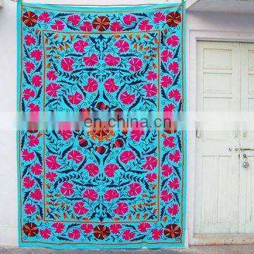 decorative wall hanging suzani embroidered bed sheet bed cover