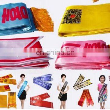 Cheap wholesale Sash ribbon, Etiquette ribbon for race game, business , Advertising campaign