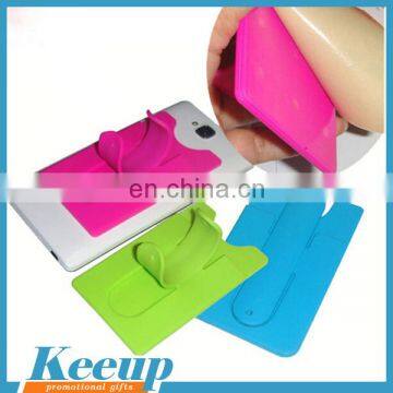 Useful Silicone Smart Card Wallet 3m Sticky Snap Stand photo-4