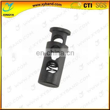 double hole black plastic spring cord stopper