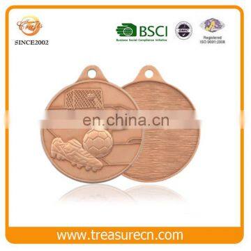 2017 Newly Football Logo Copper Stamping Metal Medal For Souvenir