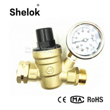 2018 Hot Sell Adjustable Brass Water Pressure Regulator With Gauges