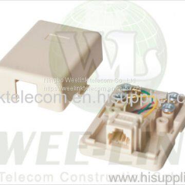 Telephone surface mount box filled with gel telephone plastic wall mount RJ11 box
