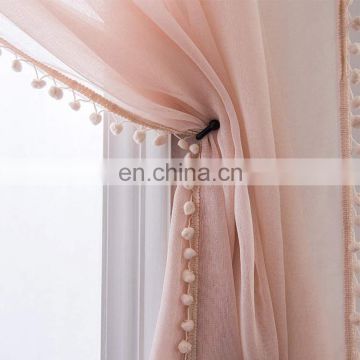 Amazon Top Seller Curtain Voile with Pom Pom