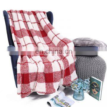 2020 Amazon Luxury Warm Fuzzy Sherpa Plaid Blankets Custom Sofa Chair Throw Blanket for Winter Anti Radiation Blanket Cobertores photo-3