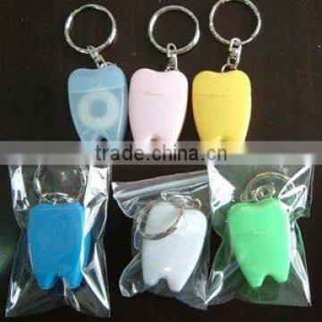 Teeth Shape Dental Floss with Keychain
