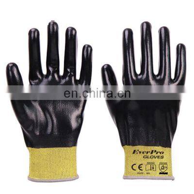 Waterproof Black Nitrile Gloves With Fully Dipping