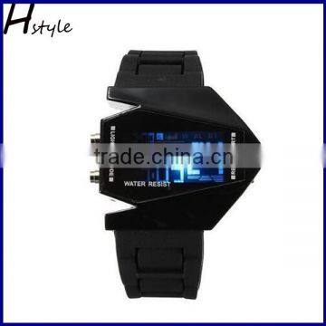 Men Elegant Plane Style Digital Display LED Silicone Wrist Watch Black WP014                        
                                                Quality Choice