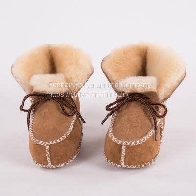 Toddler shoes winter warm soft bottom baby toddler shoes baby boots manual sewing