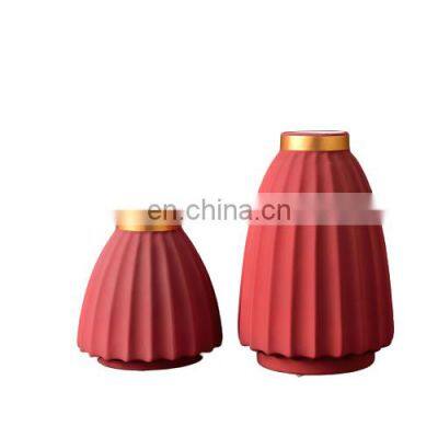 Light and luxurious simple modern matte gray black red frosted ceramic vase