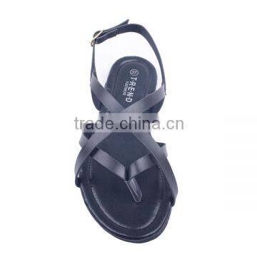 Newly Fancy Woman Promotion Summer Flat Strap Ankle Sandals With Golden Buckle photo-3