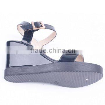 Mature Sexy Women Wholesale Shiny Upper Material High Heel Platform Wedge Sandals photo-6