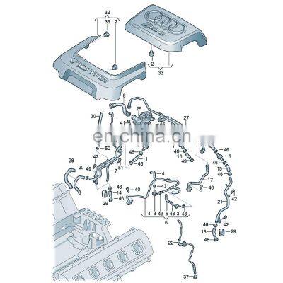 BBmart Auto Parts Oil Separator PCV Valve Assembly for Audi RS6 OE 07L103464D Factory Low Price