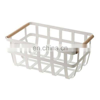 Metal Wire Freezer Organizer Bins with Handles Large Pantry Baskets Wire Storage Baskets for Organizing