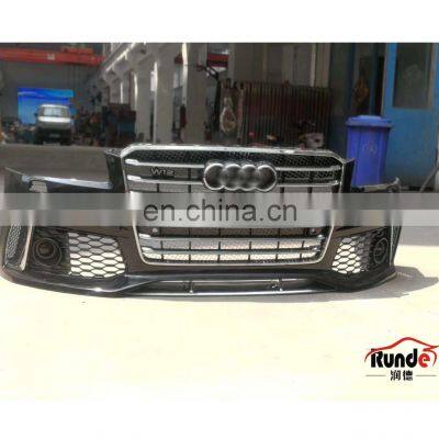 Runde Car Modification PP Material Front Bumper For 2011-2018 Audi A8 Facelift S8 RS8 Style Front Bumper Body Kit