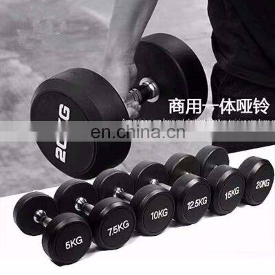 Rubber Cover Rubber Round Head Dumbbells for Men's Gym Dedicated Fixed Dumbbells Private Trainer Home Arm Muscle Fitness Equipme photo-4