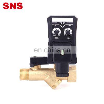 SNS pneumatic OPT Series brass automatic water drain solenoid valve with timer