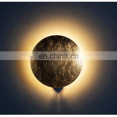 Modern Indoor New Round Moon 360 Degree Rotatable White Black Decorative Lighting Adjustable Wall Light