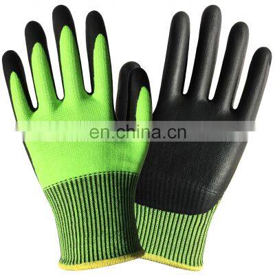 15 G Blue Nylon Lining Black Foam Nitrile Coated Rough Finished Work Gloves photo-4