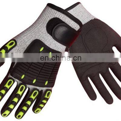 Heavy Duty Blue Latex Rough Dipped Aramid Fiber Fire Proof Anti Cut Resistant Work Gloves photo-4