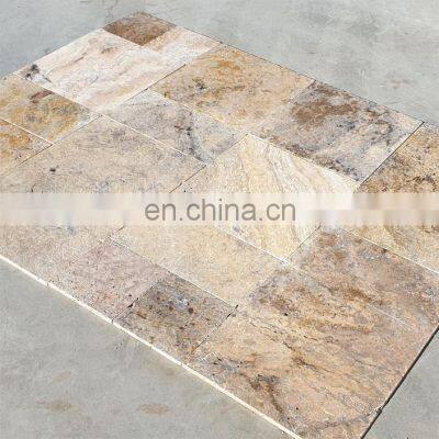 Natural stones decorative Good Quality Tuscany Scabas Travertine French Pattern Set Tumbled Made in Turkey CEM-FPT-08