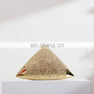 Modern Luxury Hand Painting Gold Triangle Ceramic Home Accessories Living Room Decoration photo-3