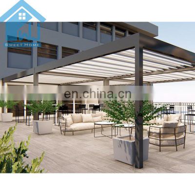 Durable Powder Coated Aluminum Gazebo Opening Louvered Roof For Pergola Cover