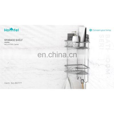 Bathroom Storage Iron Wire Rack Black Electrophoresis Suction PS Box photo-3