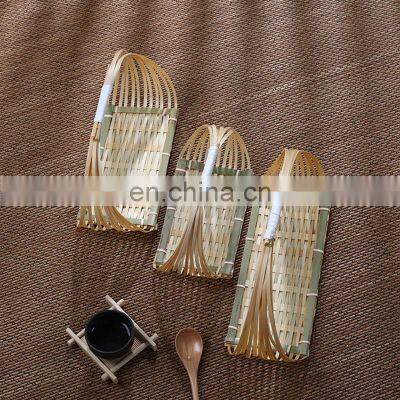 Mini Bamboo Weaving Storage Basket Bamboo Platter Tray For Decor Table photo-4