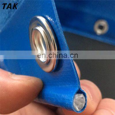 Venda direta da fábrica. Coberturas de lona de PVC resistentes, impermeáveis, azuis, com 1000D e 610gsm, à prova de fogo, para caminhões e barracas. photo-3