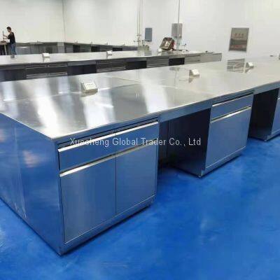 Stainless Steel Lab Furniture Central Laboratory Table Factory Direct Selling Island Bench 3000x1500x850mm photo-3