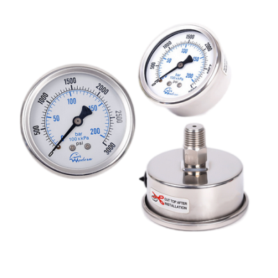 Vacuum water pressure shock-resistant pressure gauge pressure gauge connector stainless steel manufacturer axial industrial pressure gauge