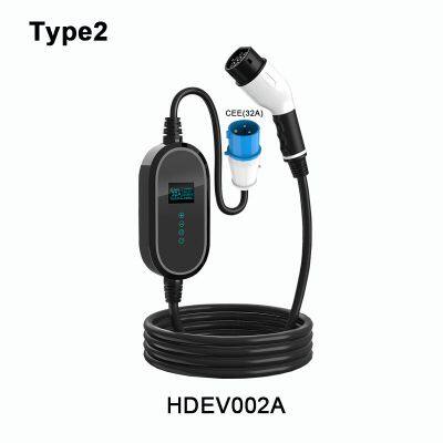 Portable EV Charger CEE(32A) To Type 2 16A 32A Home Ev Charging HDEV002 photo-2