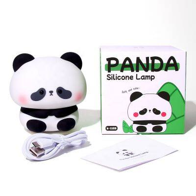 High Quality Lithium Battery Cartoon Silicone Panda Lamp USB Touch Sensor Light Bedroom Bedside Night Light for Children Kids photo-6