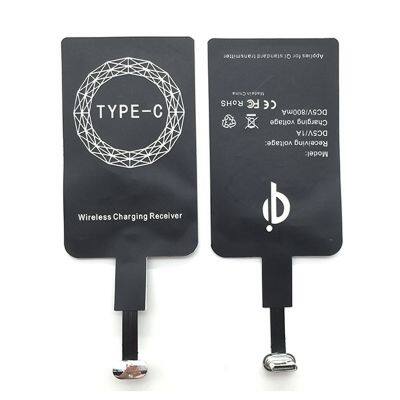 Factory Wholesale Qi wireless charger receiver for iphone Type C Android Phone Wireless Charger Receiver for Samsung for Mirco