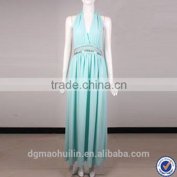 Professional dress manufacturer oem maxi prom ladies pleated evening dress