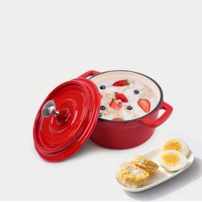 1qt Mini 10cm Enamel Cast Iron French Oven Dutch Oven Casserole Pot Cocotte 1L photo-3