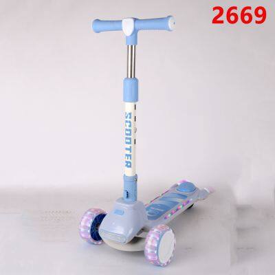 Детские самокаты, детские 3-хколёсные музыкальные светящиеся складывающиеся игрушки, для скольжения на открытом воздухе, для мальчиков и девочек, на педали