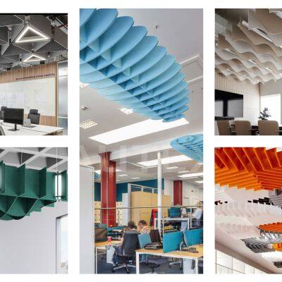 Customize Design PET Acoustic Ceiling Tile Soundproof Panel Fire Retardant NRC 0.85