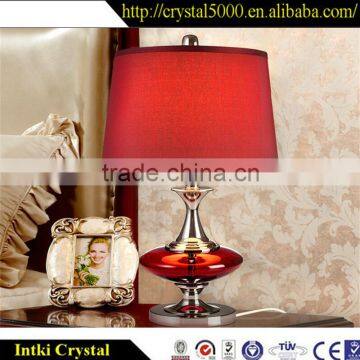 Factory price red bedside led crystal table lamp