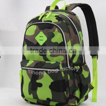 professional simple design camo backpack bag manufacrurers China for boys teenage