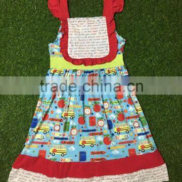 new arrival baby girl frock back to school sleeveless dress student's wear boutique girls dress