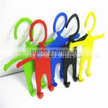 Bulk cheap funny man shape folding mobile phone holder,silicone folding mobile phone holder