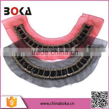 BOKA Fashion Detachable Beads Neckline,embroidery Collar With Rhinestone Applique