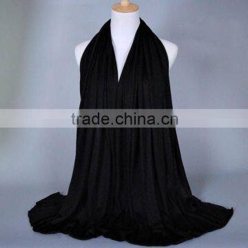 Wholesale Fashion Solid Color Plain Elastic Cotton Muslim Jersey Hijab photo-2