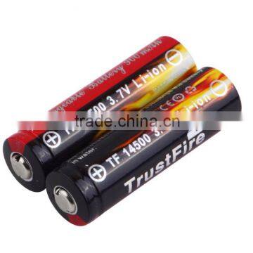 2pcs Trustfire AA 14500 900mAh 3.7V Li-ion Protected Rechargeable Battery