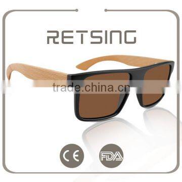 Polarized Revo Bamboo Wooden Arms Sunglasses With Spring Hinge photo-2