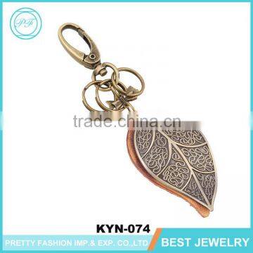 Vintage Bulk Leaf Shape Keychain Lanyard Leather Wholesale Key Ring