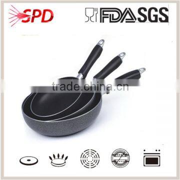 high quality SGS FDA 3 Pcs fry pan prestige aluminum nonstick camping cookware set